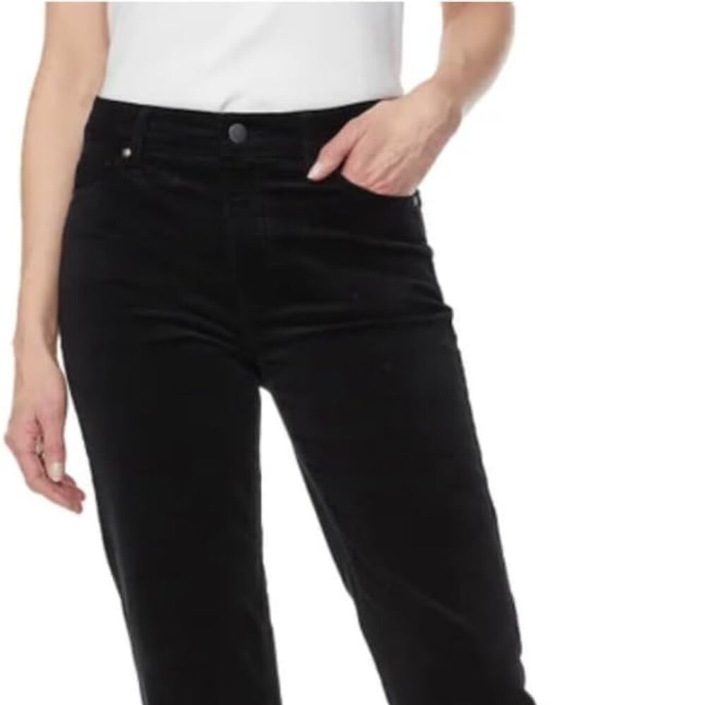 Women's Black Stretch Straight Leg Corduroy Pant